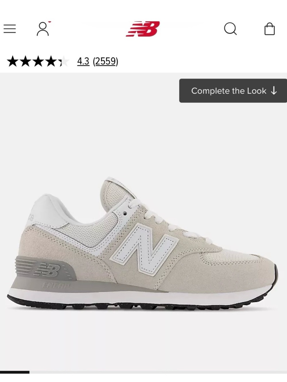 New Balance Light Beige and White Retro Runner Sneakers